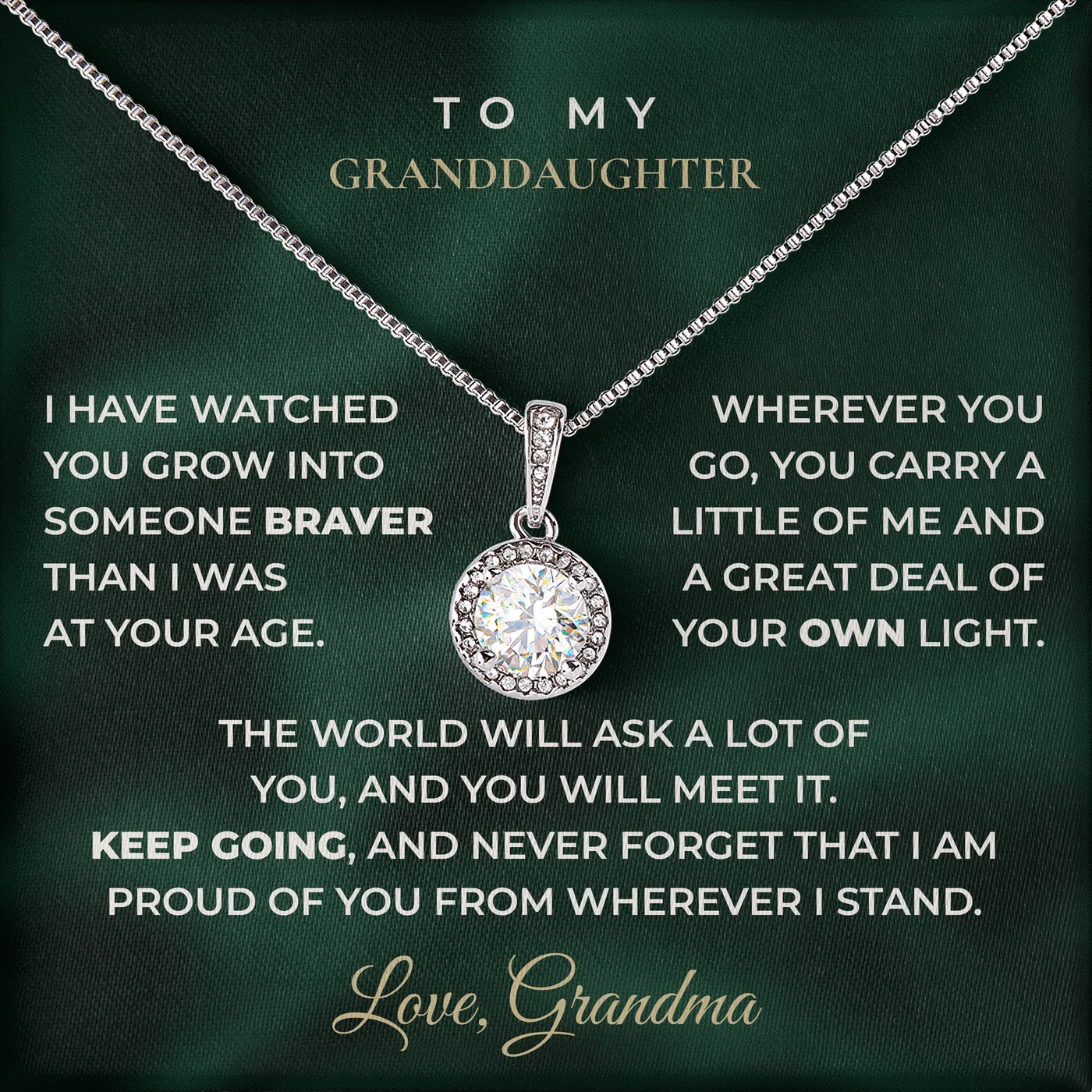 Braver Than I Was Eternal Hope Necklace for granddaughter