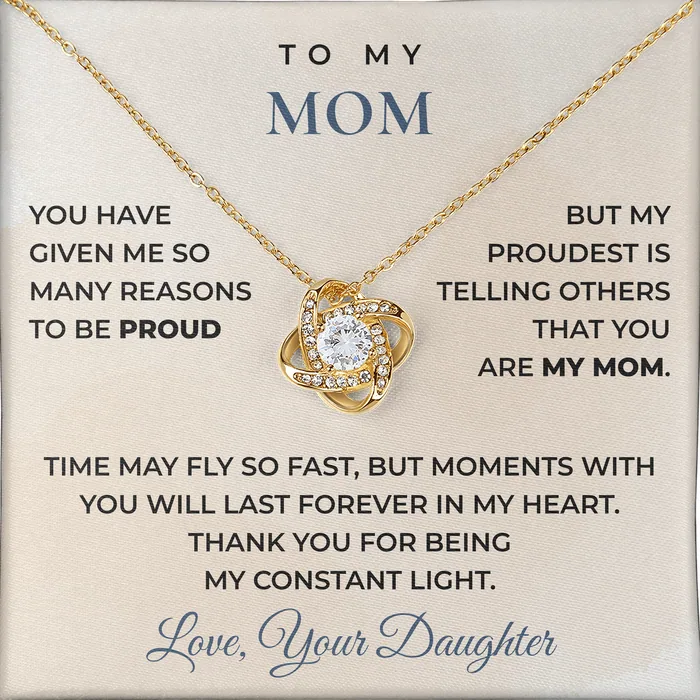 Reasons To Be Proud Love Knot Necklace for mom