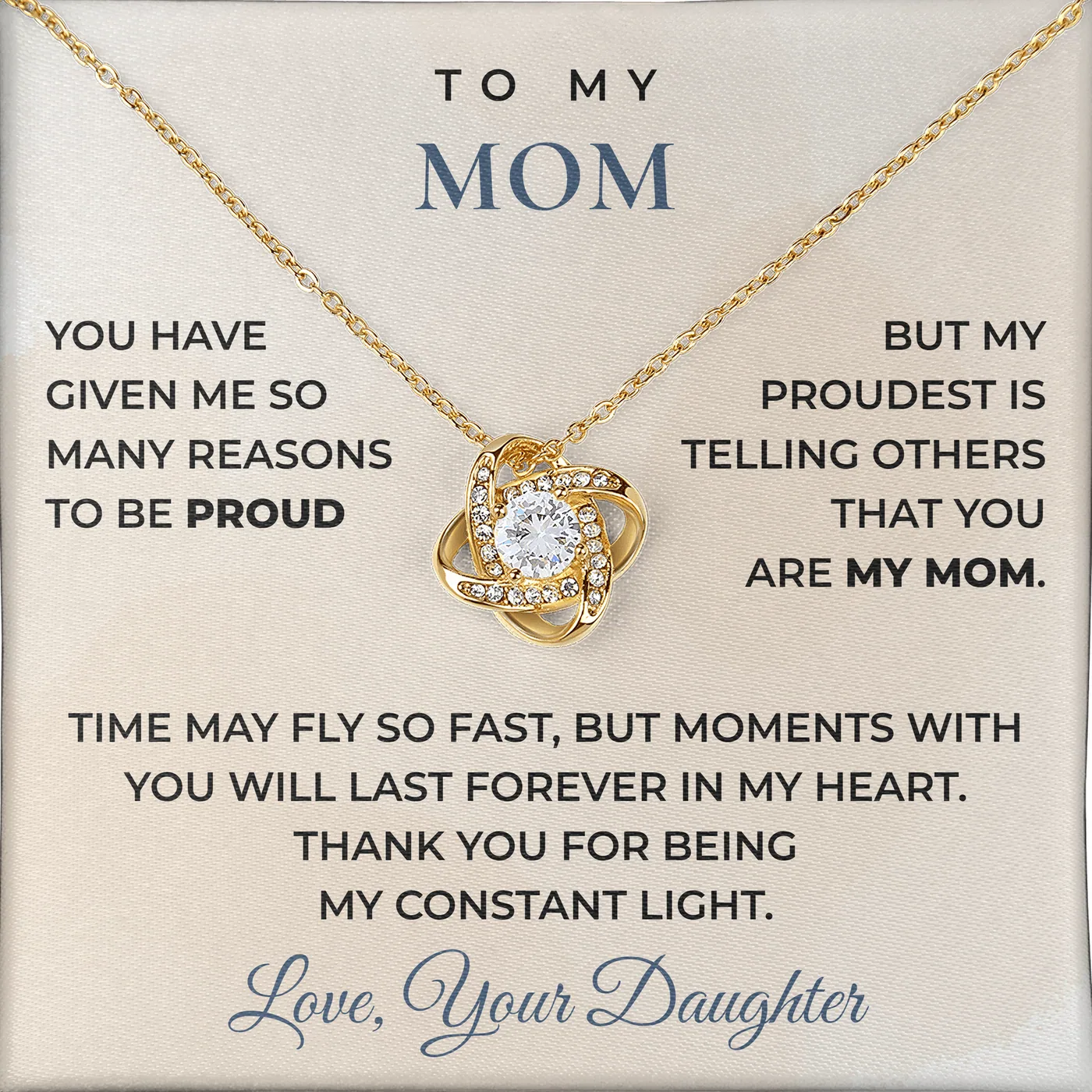 Reasons To Be Proud Love Knot Necklace for mom